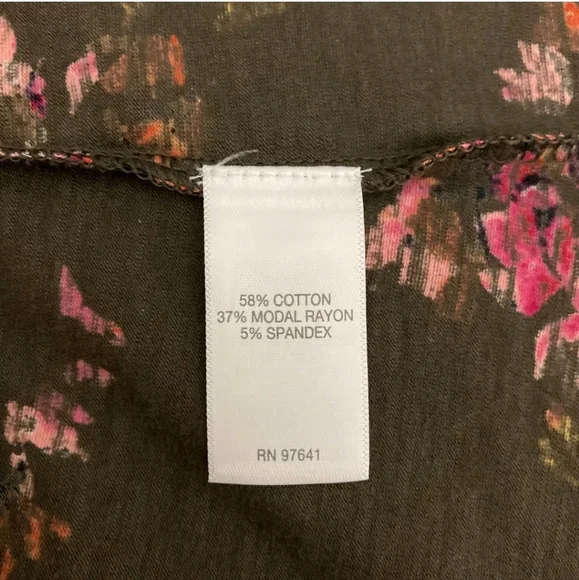 J. Jill Floral Watercolor Layered Tunic Top Size S Long Sleeve Cotton Blend WT53 - Picture 8 of 10